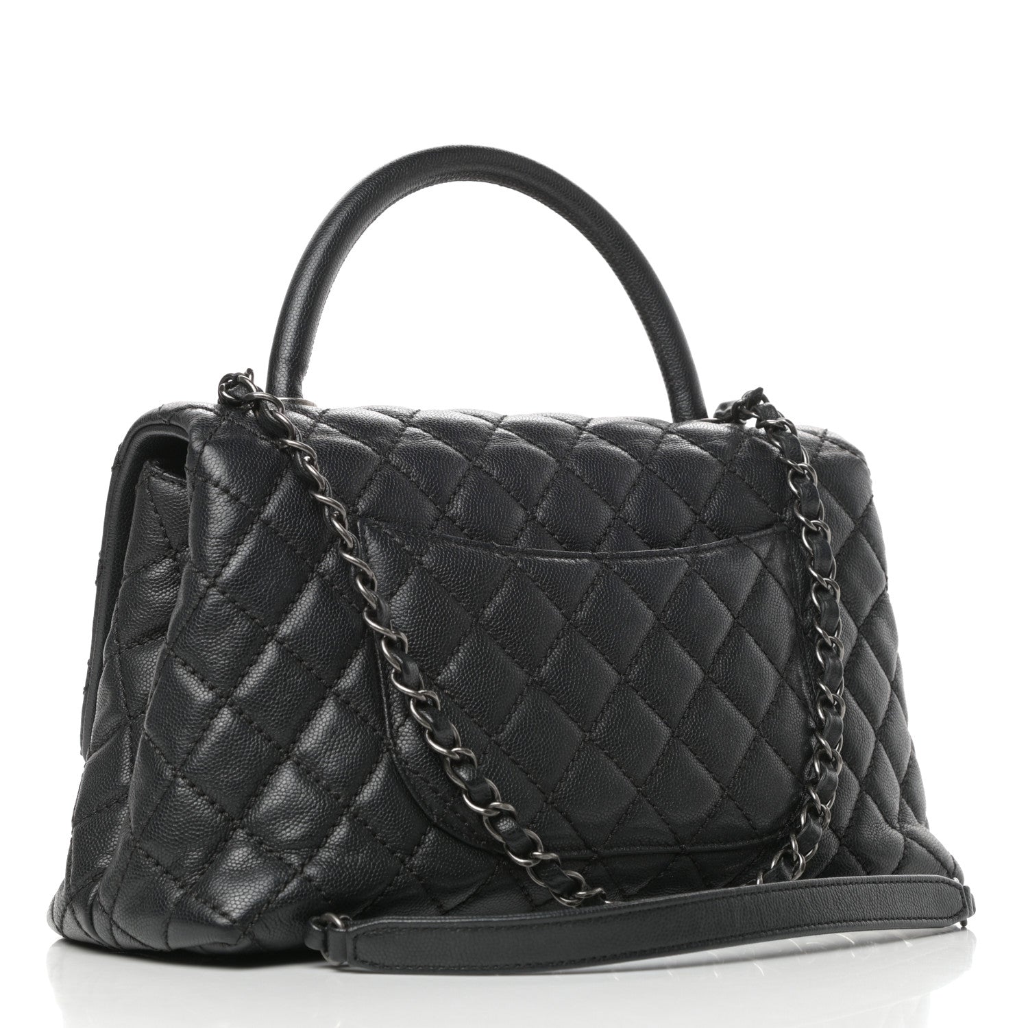 Chanel Caviar Quilted Small Coco Handle Flap Black 3 of 9