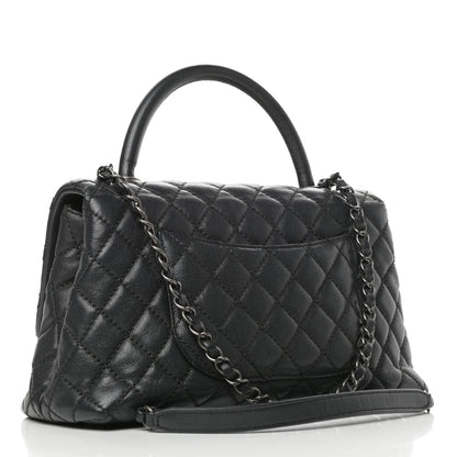 Chanel Caviar Quilted Small Coco Handle Flap Black 3 of 9