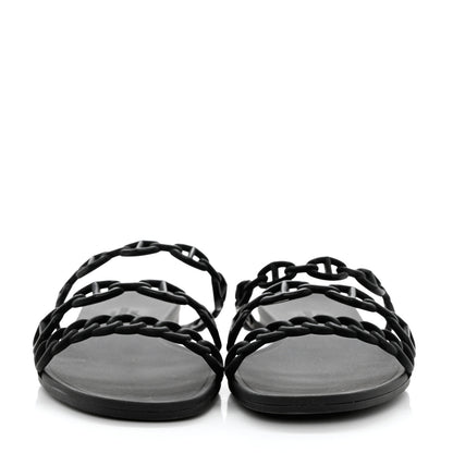 Hermes TPU Rivage Sandals 37 Black 2 of 9