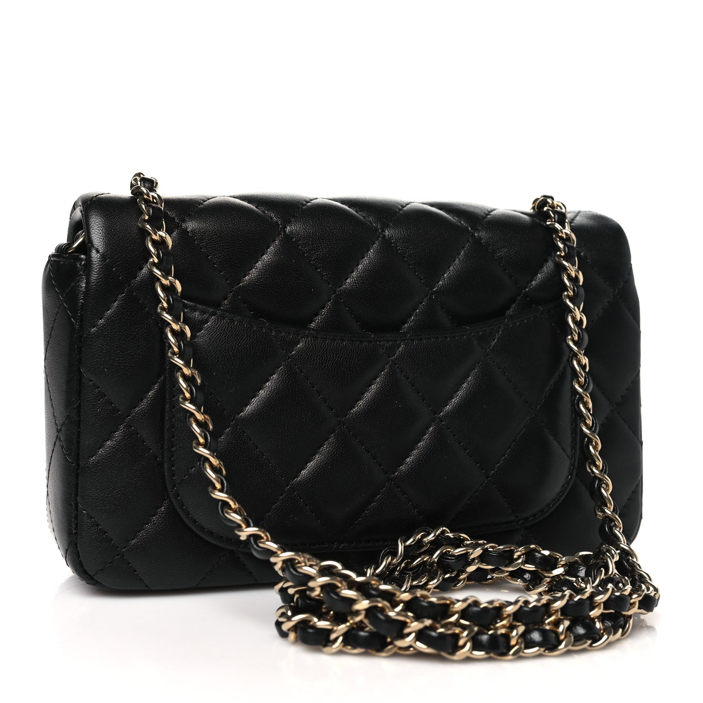 Lambskin Quilted Extra Mini Flap Black