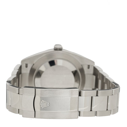 Rolex Stainless Steel 18K White Gold 41mm Oyster Perpetual Datejust Watch Azzurro Blue Roman 126334 3 of 5