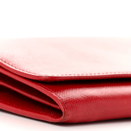 Prada Saffiano Wallet on Chain Fuoco 9 of 11