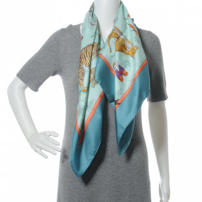 Hermes Silk Tendresse Feline Scarf 90 3 of 10