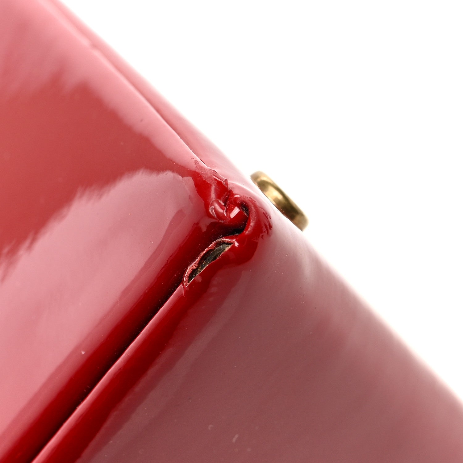 Saint Laurent Patent Pyramid Clutch Rouge 7 of 7