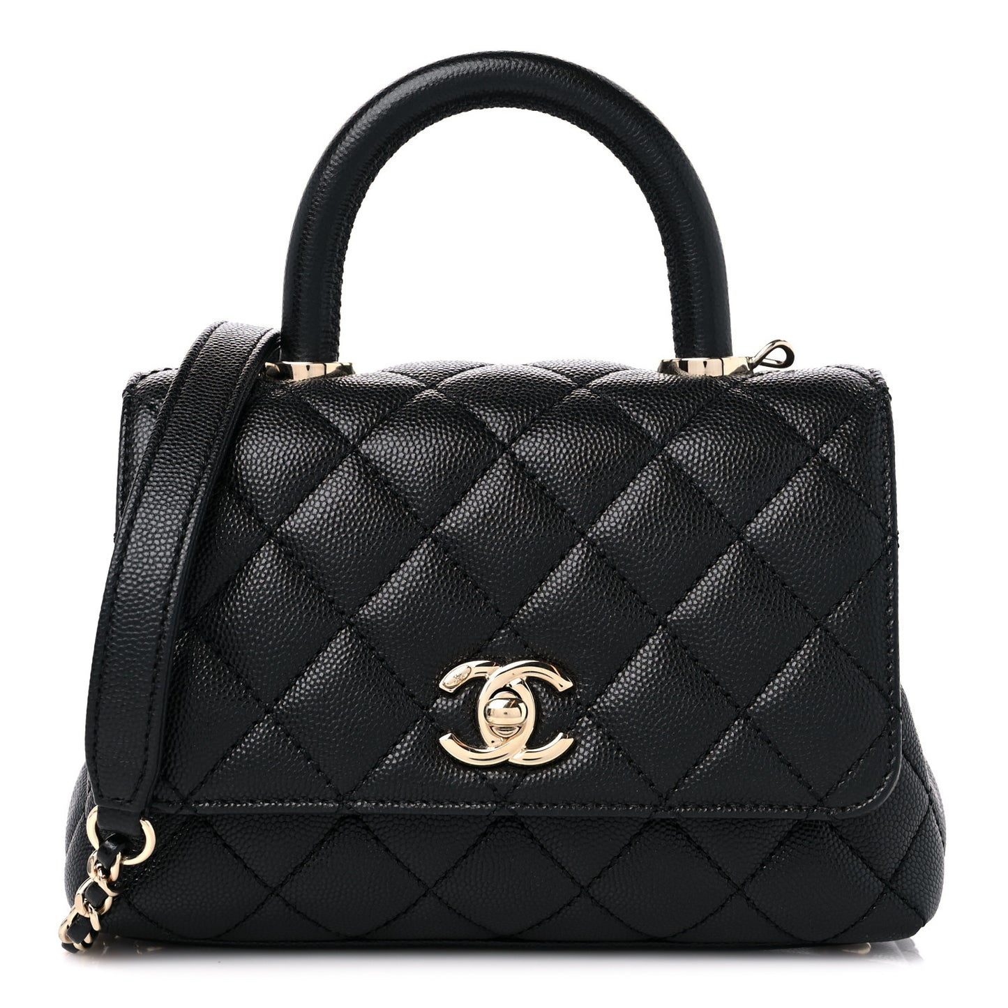 Caviar Quilted Extra Mini Coco Handle Flap Black