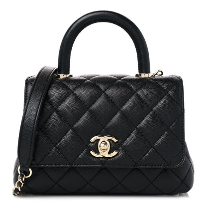 Chanel Caviar Quilted Extra Mini Coco Handle Flap Black 1 of 9