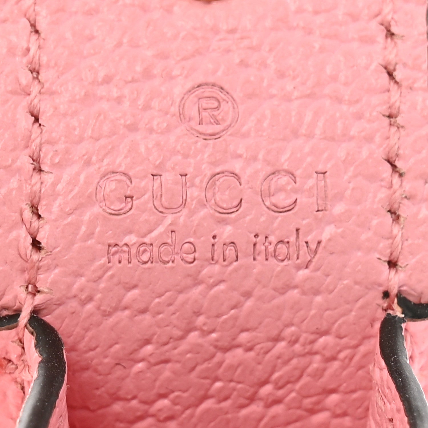 Gucci Textured Calfskin Enamel Single Porte Rouges Keychain Wild Rose 3 of 5