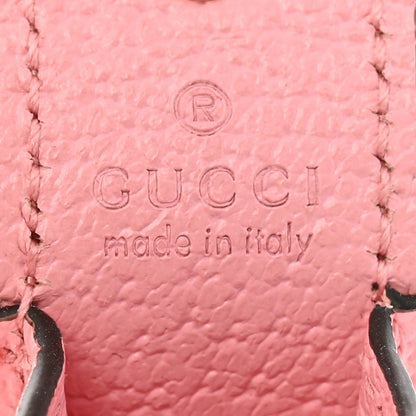Gucci Textured Calfskin Enamel Single Porte Rouges Keychain Wild Rose 3 of 5