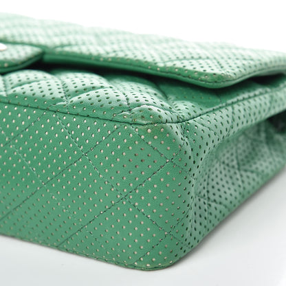 Chanel Lambskin Perforated Medium Double Flap Green 6 of 15