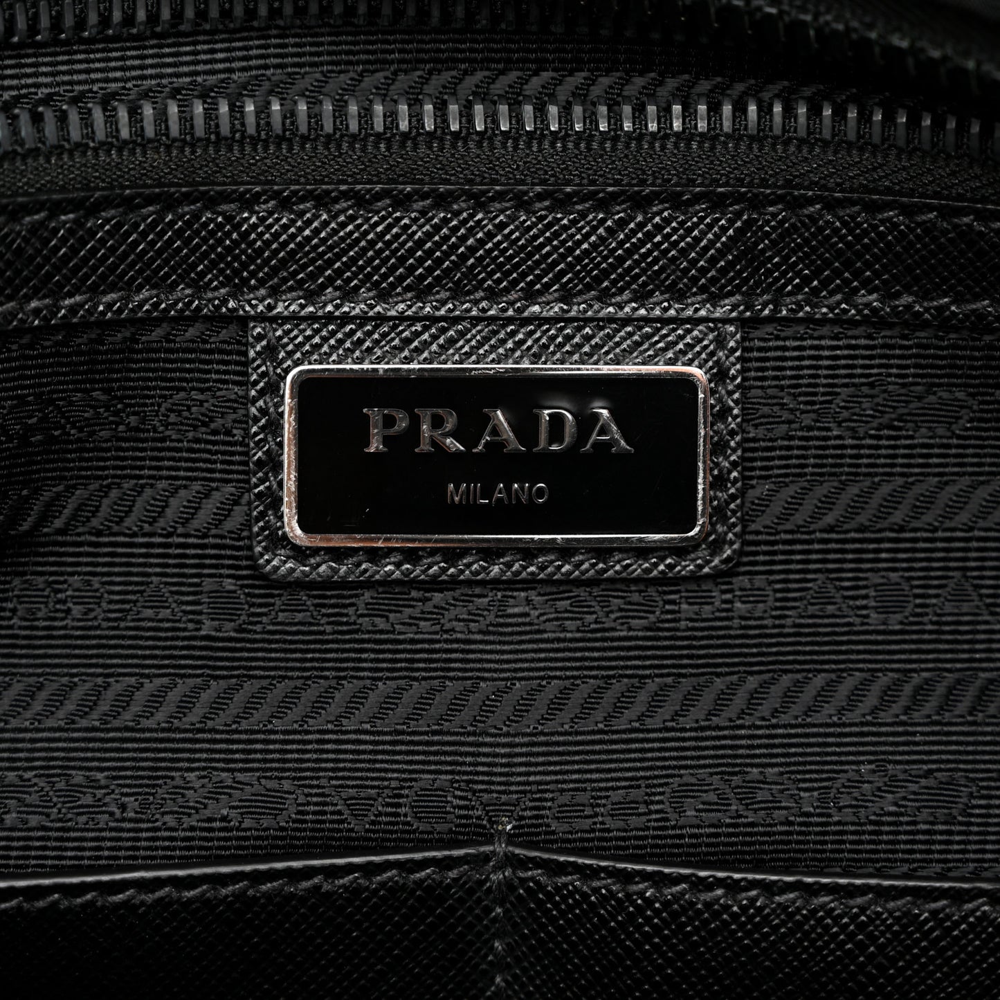 Tessuto Nylon Saffiano Briefcase Black