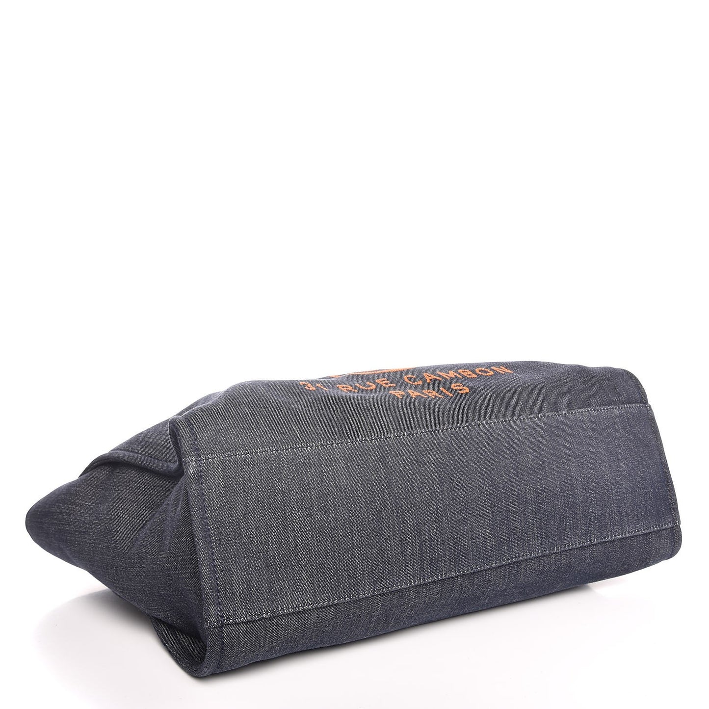 Denim Large Deauville Tote Blue Orange