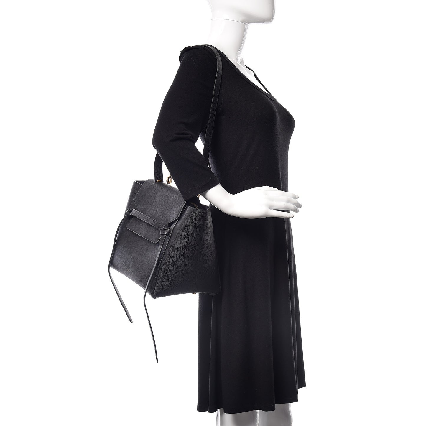 Grained Calfskin Mini Belt Bag Black