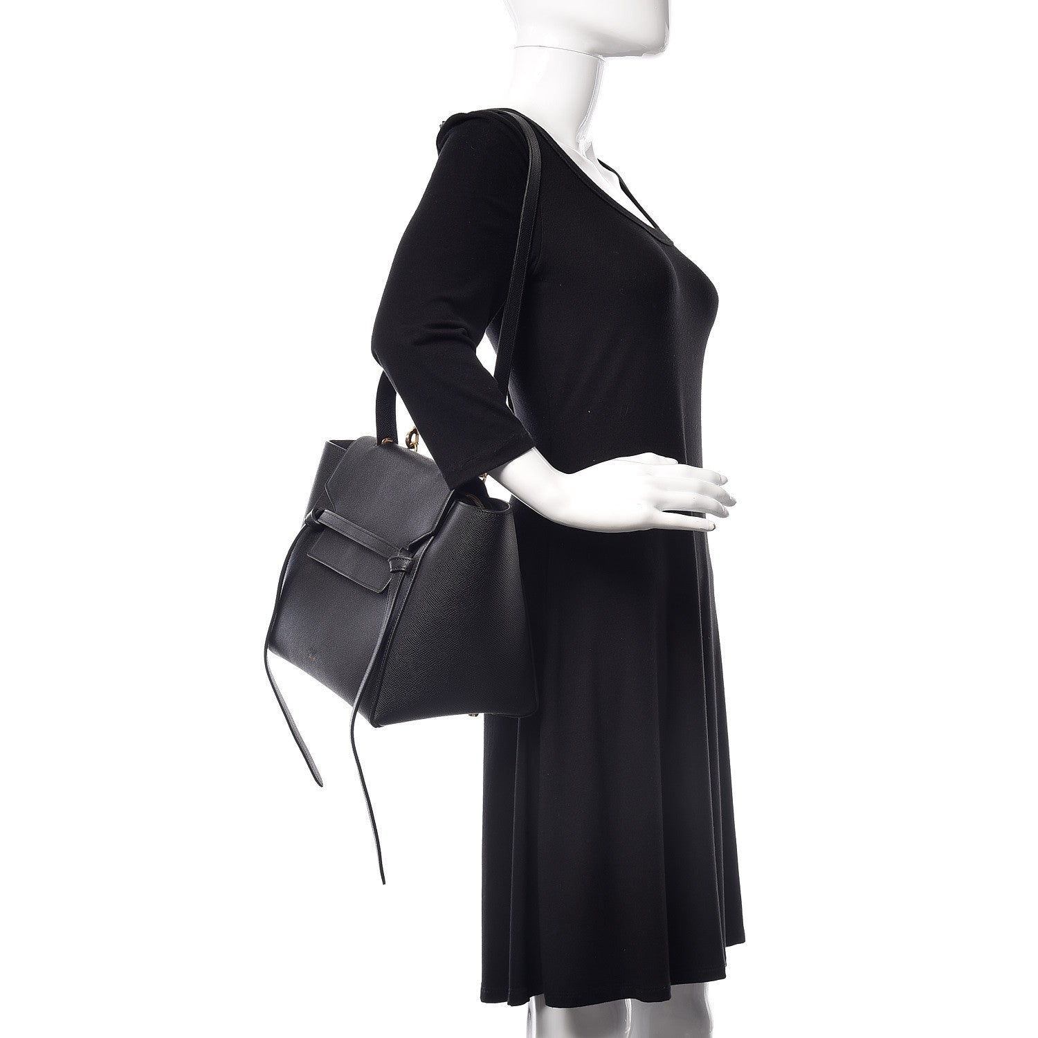 Celine Grained Calfskin Mini Belt Bag Black 2 of 8
