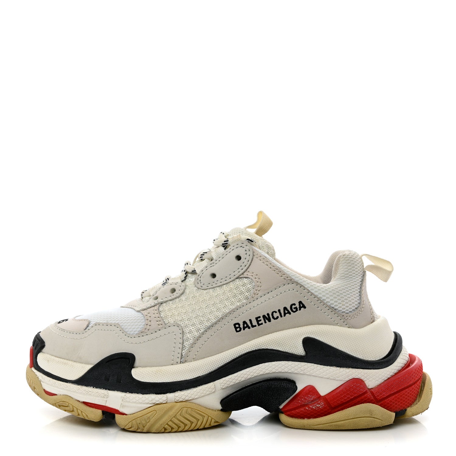 Balenciaga Fabric Mesh Womens Triple S Sneakers 36 Grey Red White 1 of 12