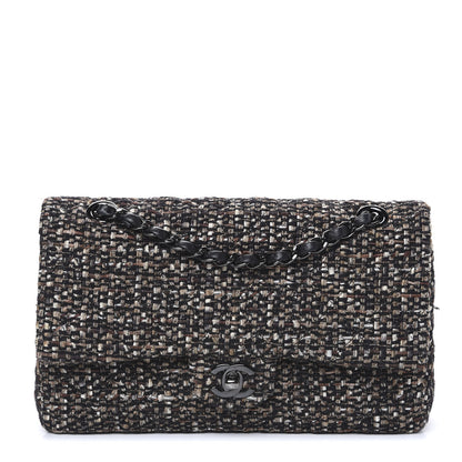Chanel Tweed Quilted Medium Double Flap Brown 1 of 12