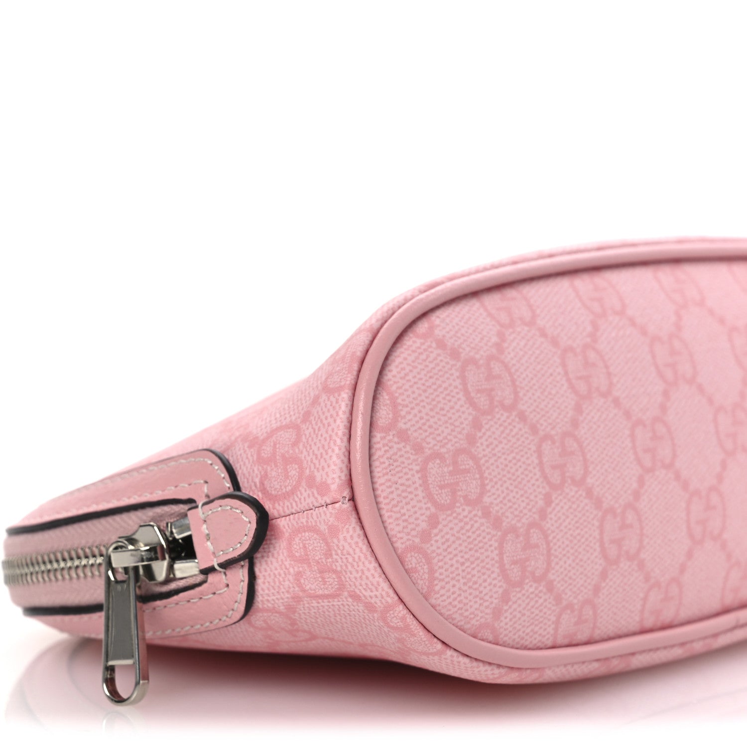Gucci GG Supreme Monogram Textured Calfskin Large Ophidia Cosmetic Case  Pink 9 of 10