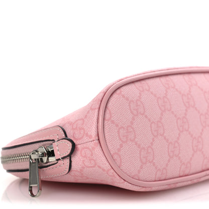 Gucci GG Supreme Monogram Textured Calfskin Large Ophidia Cosmetic Case  Pink 9 of 10