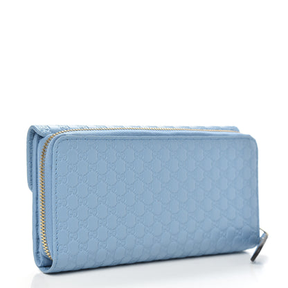 Gucci Soft Microguccissima Continental Zip Wallet Mineral Blue 3 of 11