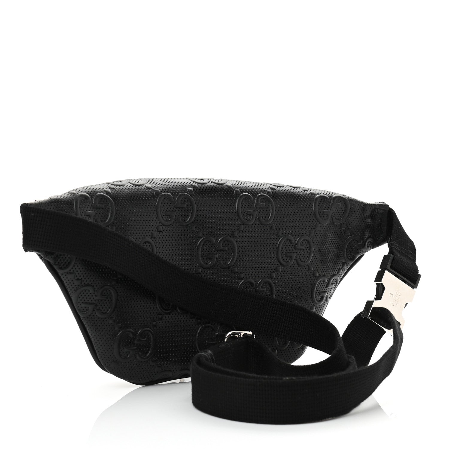 Gucci Calfskin GG Tennis Embossed Belt Bag Black 2 of 10