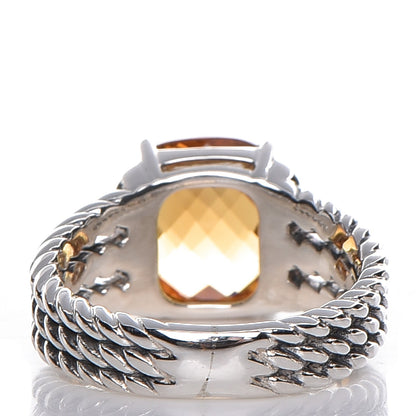 David Yurman Sterling Silver Diamond Citrine 10mm Petite Wheaton Ring 48 4.5 3 of 4