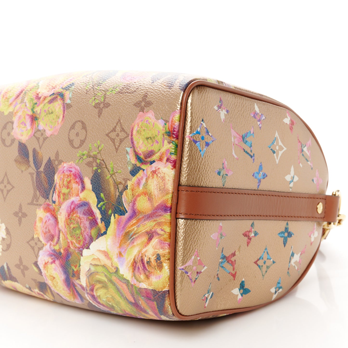 Metallic Monogram LV Garden Speedy Bandouliere 25 Gold