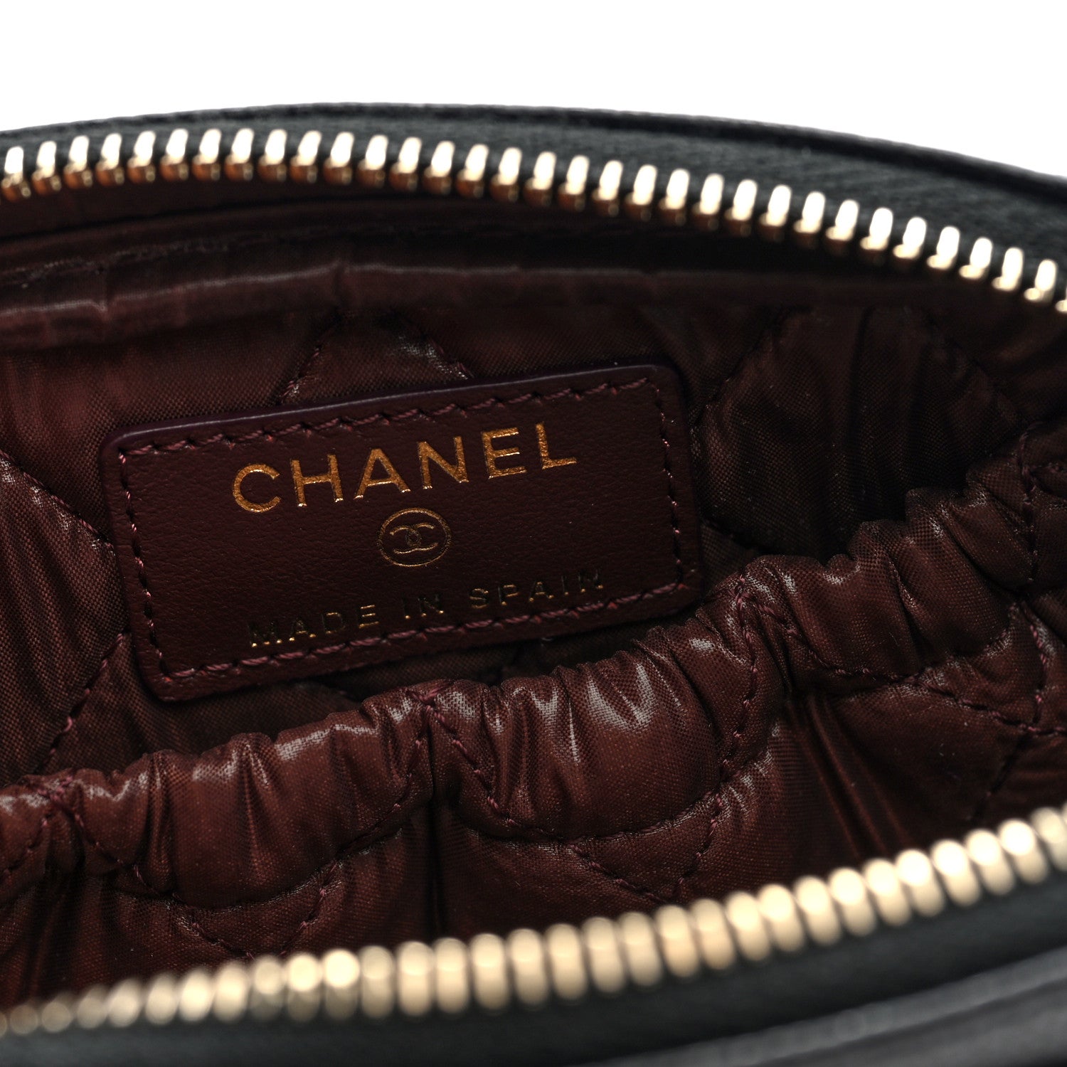 Chanel Caviar Quilted Small Curvy Pouch Cosmetic Case Black 6 of 8