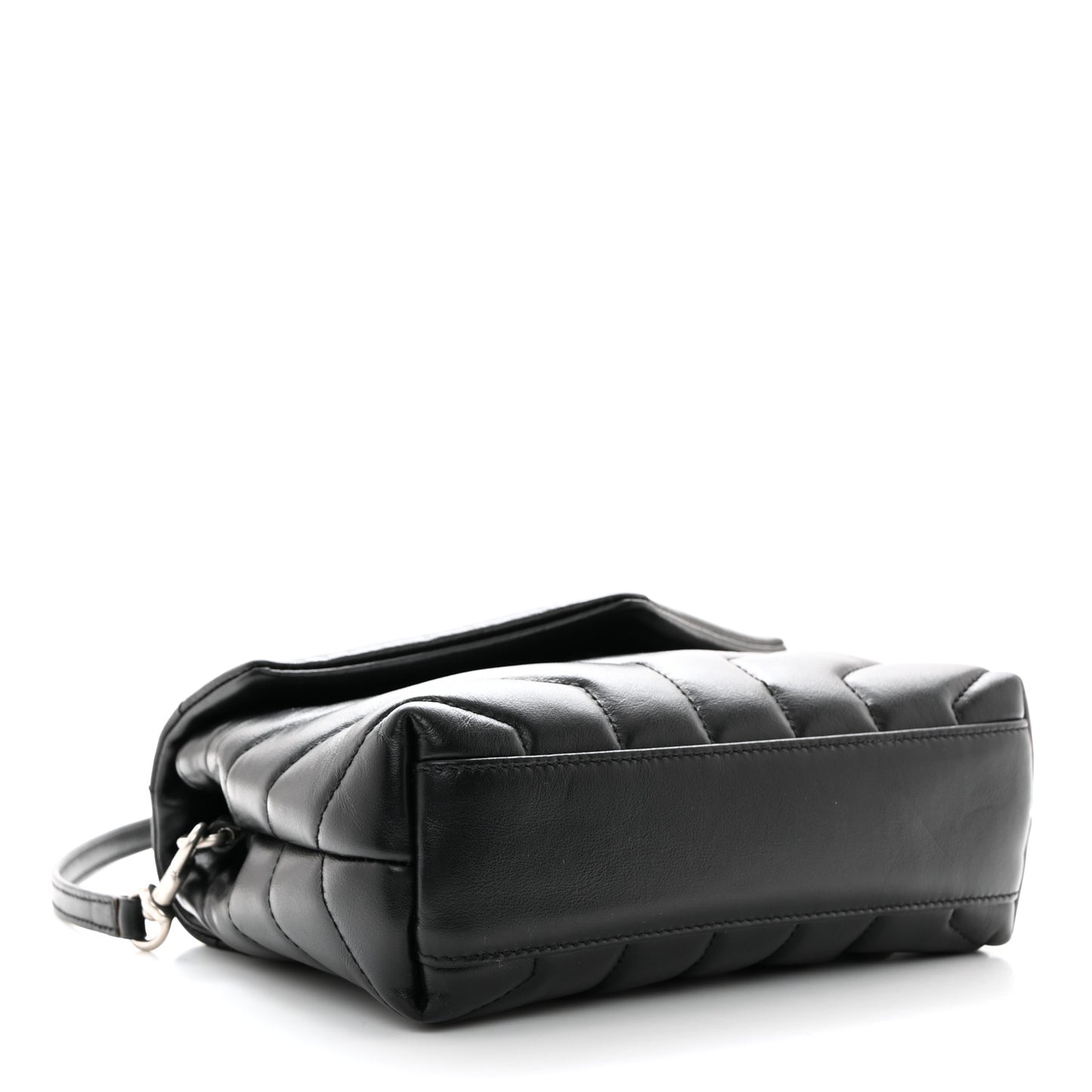 Calfskin Y Quilted Monogram Toy Loulou Crossbody Bag Black