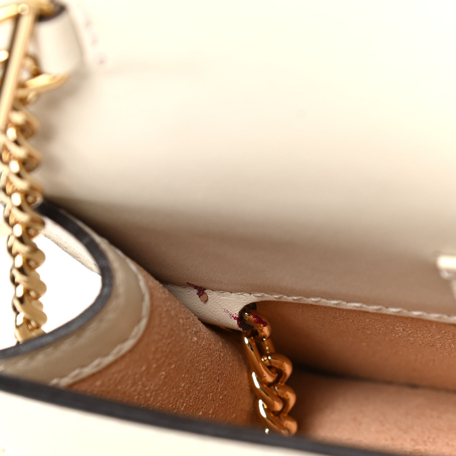 Gucci Calfskin Super Mini Sylvie Chain Shoulder Bag White 5 of 6