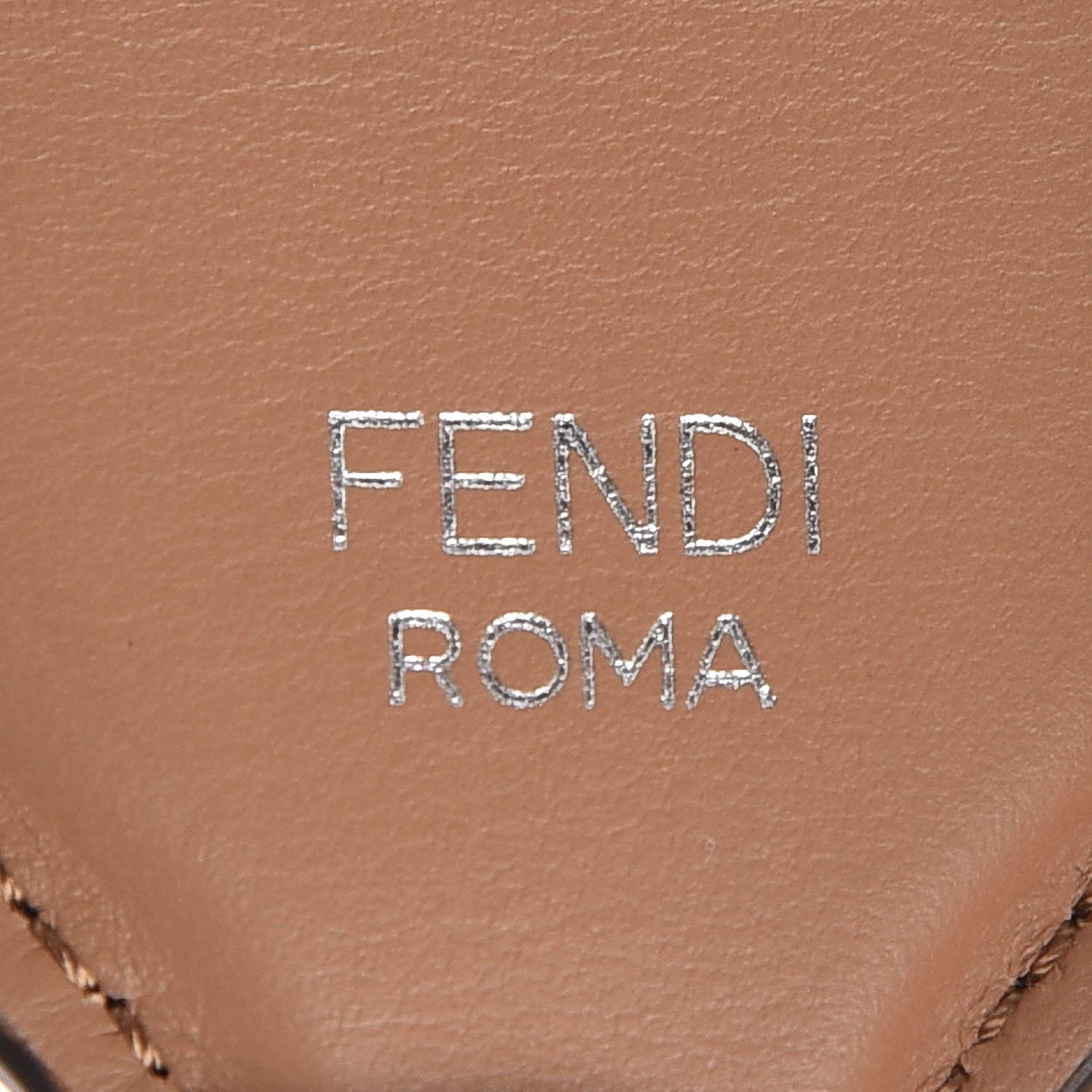 Fendi Calfskin FF 1974 Embossed Strap You Tobacco Black 4 of 5