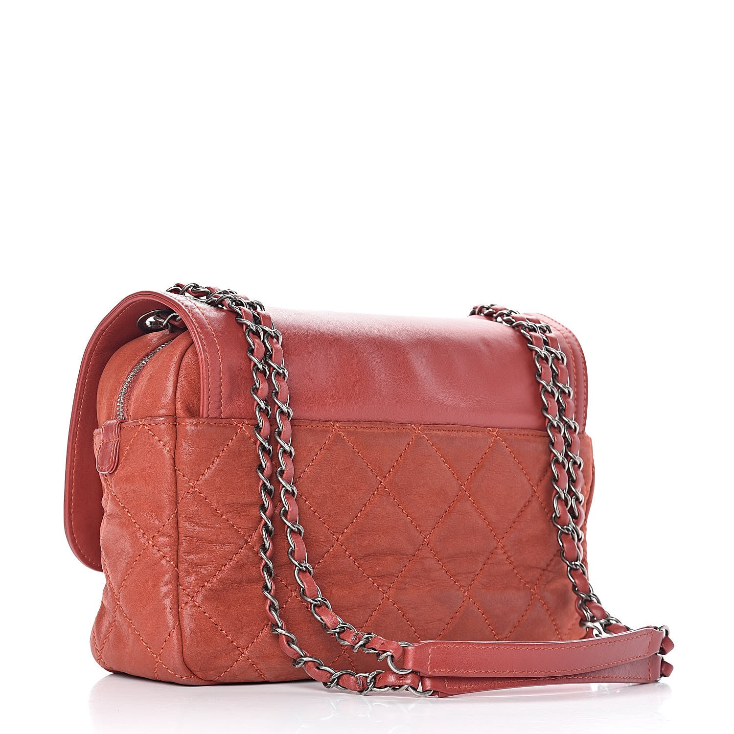 Chanel Iridescent Calfskin Medium In the Mix Flap Red 3 of 17