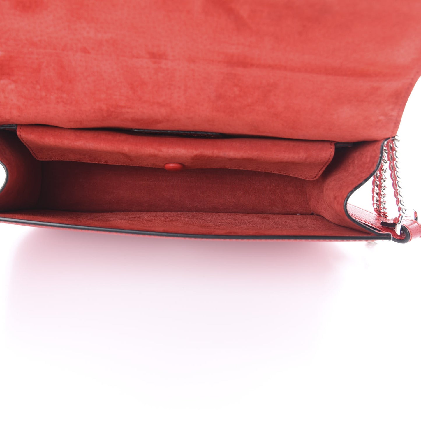 Grained Calfskin Medium Insignia Flap China Red