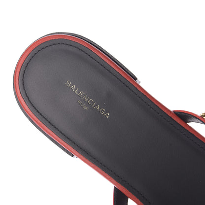 Balenciaga Agneau Lambskin Giant Gold Stud Sandals 39.5 Rouge Vermillion 10 of 13