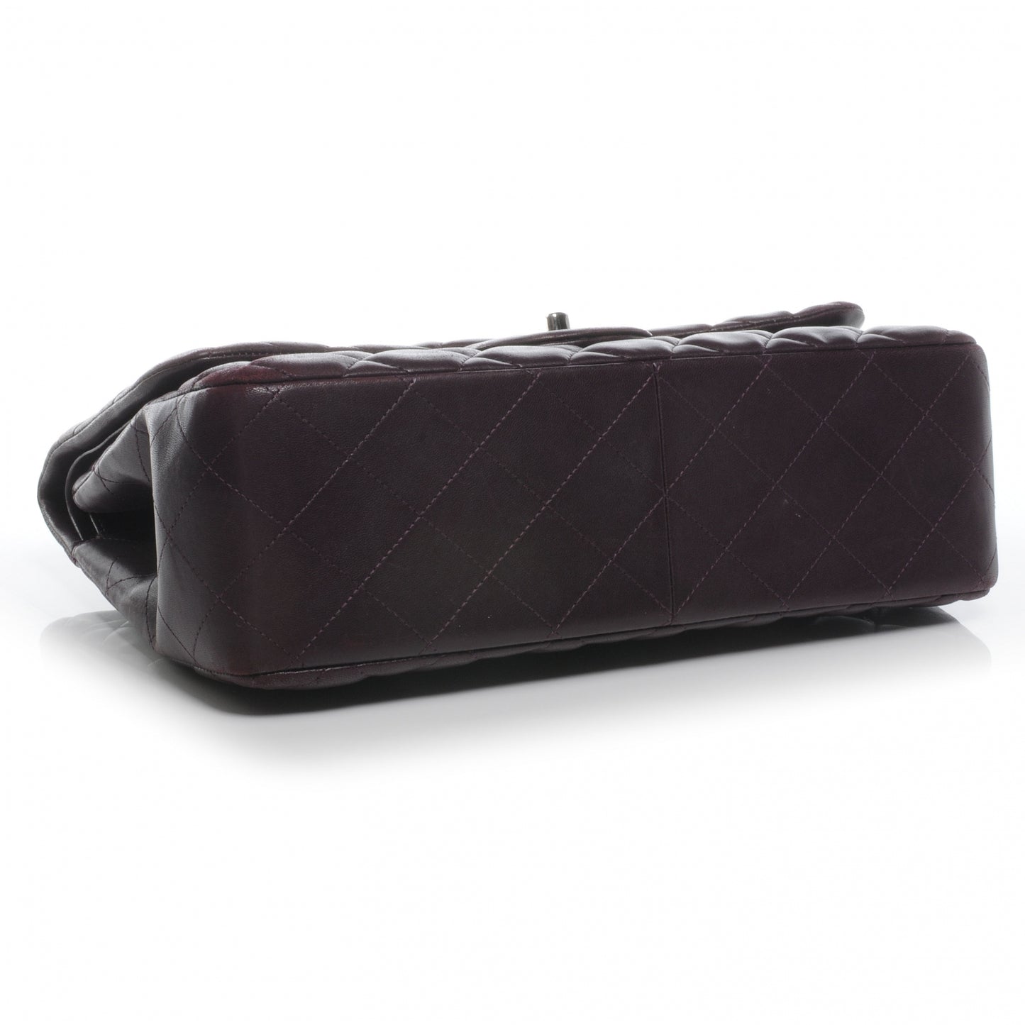 Lambskin Jumbo Double Flap Plum