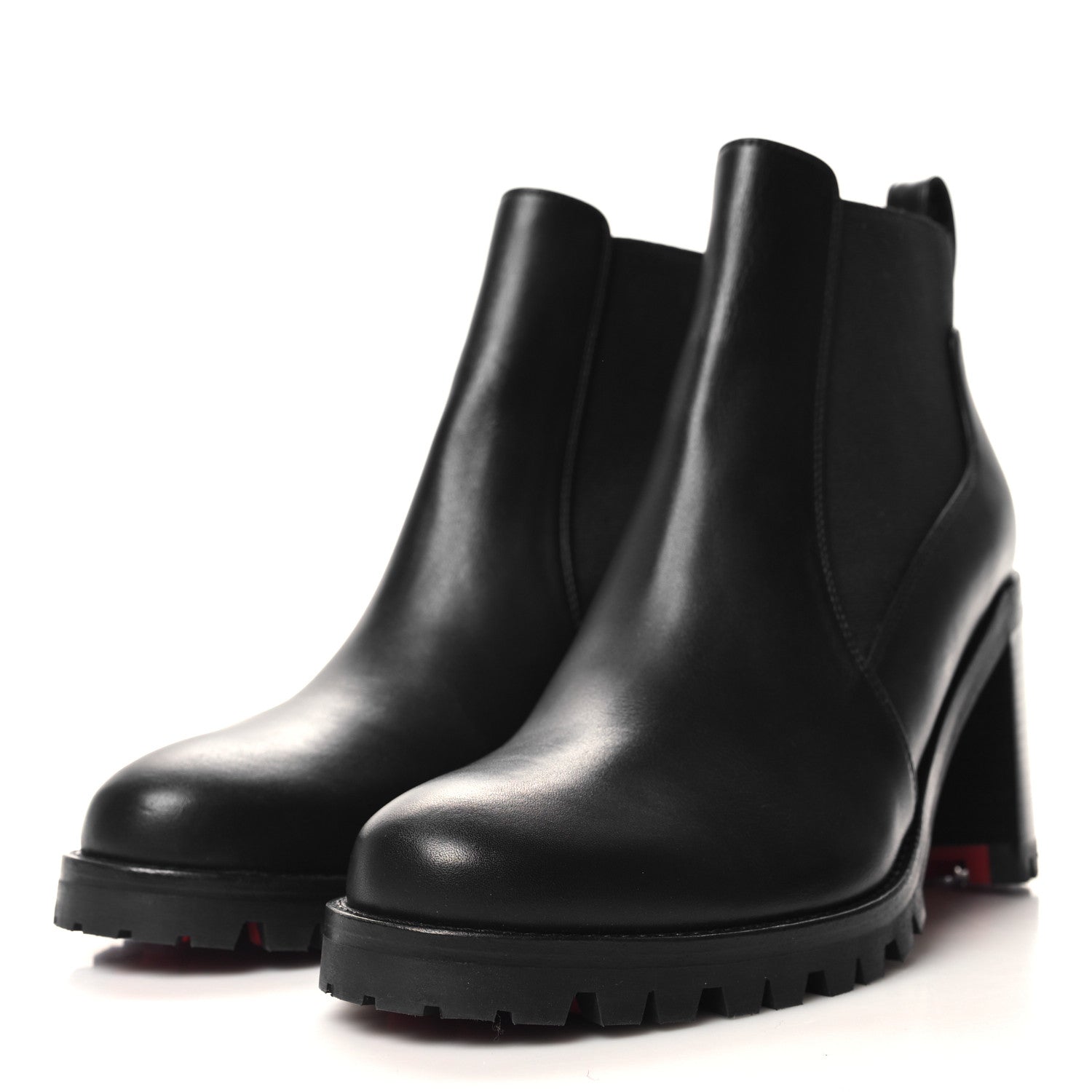 Christian Louboutin Calfskin Marchacroche 70 Chelsea Boots 37.5 Black 3 of 8