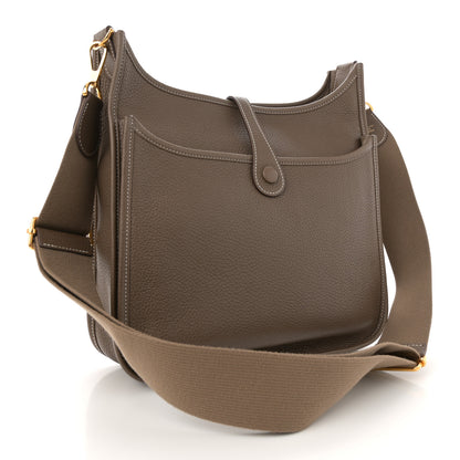 Hermes Taurillon Clemence Evelyne III PM Etoupe 3 of 10