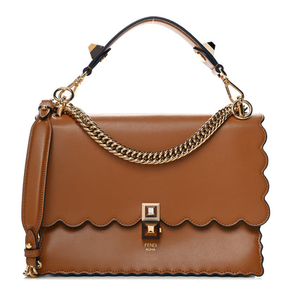 Fendi Vitello Liberty Scalloped Studded Kan I Shoulder Bag Caramello 1 of 5
