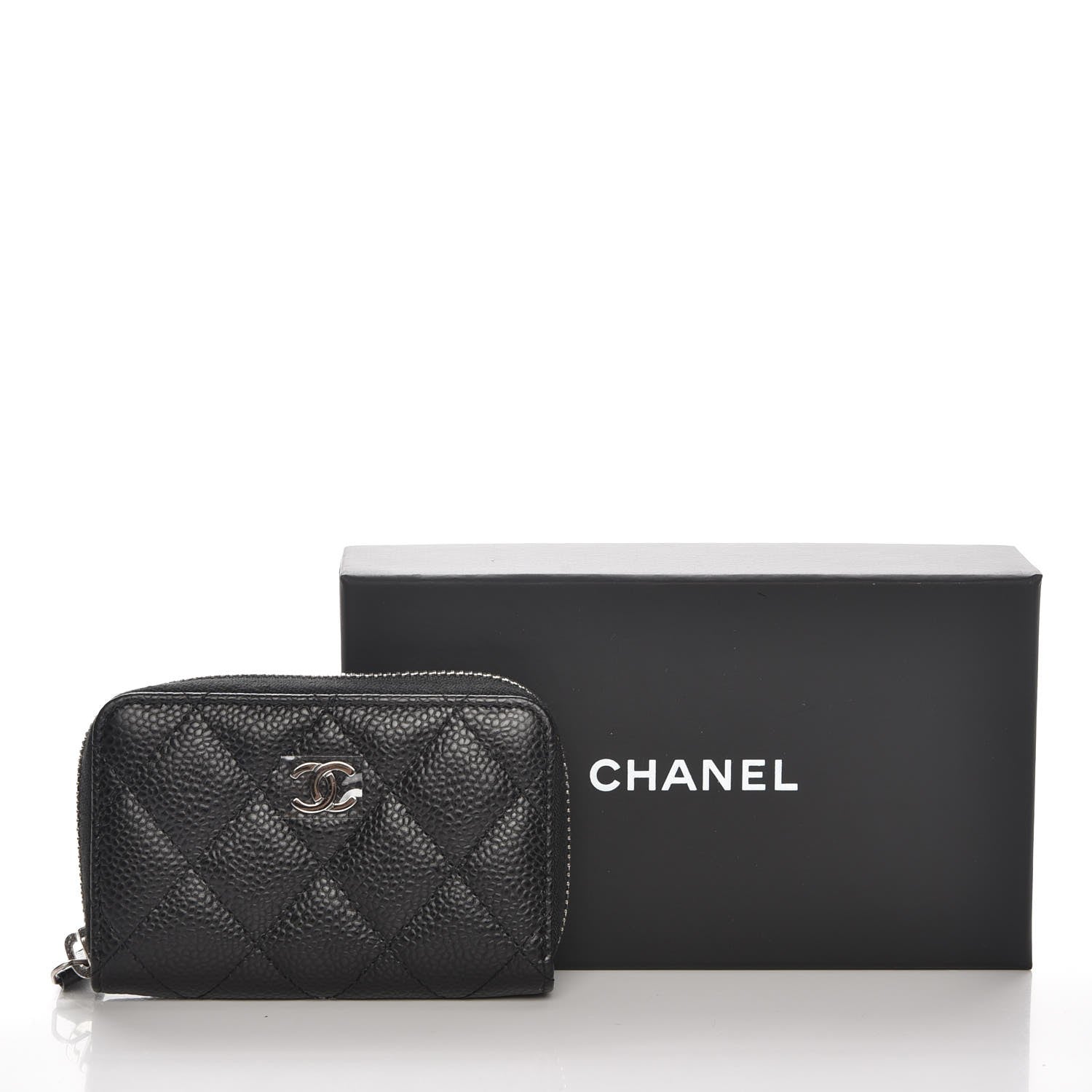 Chanel Caviar Quilted Zip Coin Purse Black 8 of 8
