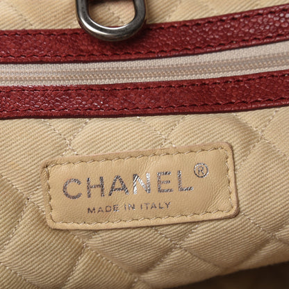 Chanel Distressed Caviar Outdoor Ligne Tote Red 7 of 11