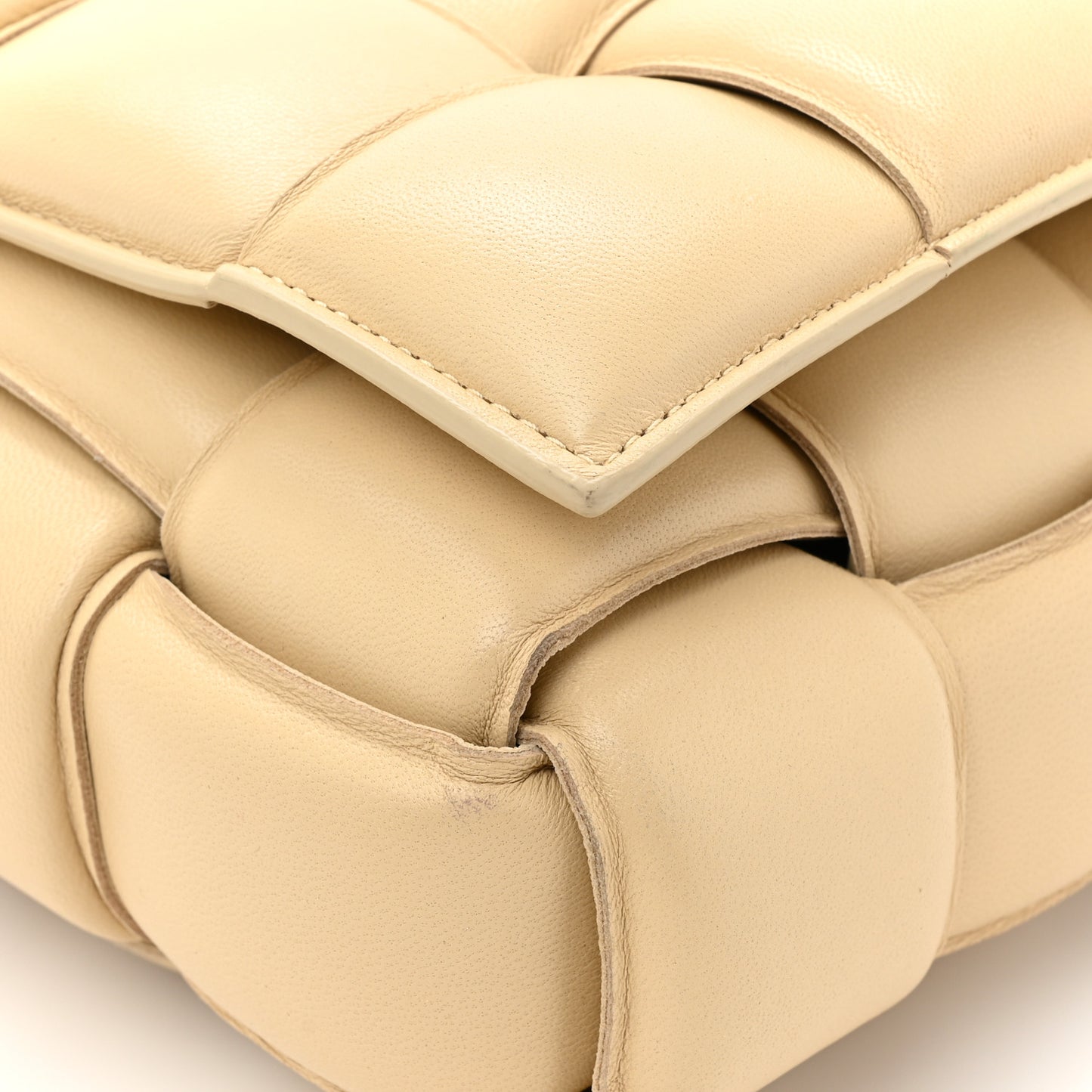 Nappa Maxi Intreccio Padded Cassette Crossbody Bag Porridge