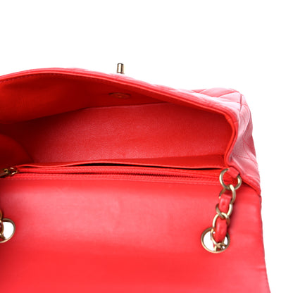 Chanel Lambskin Quilted Mini Rectangular Flap Red 5 of 9