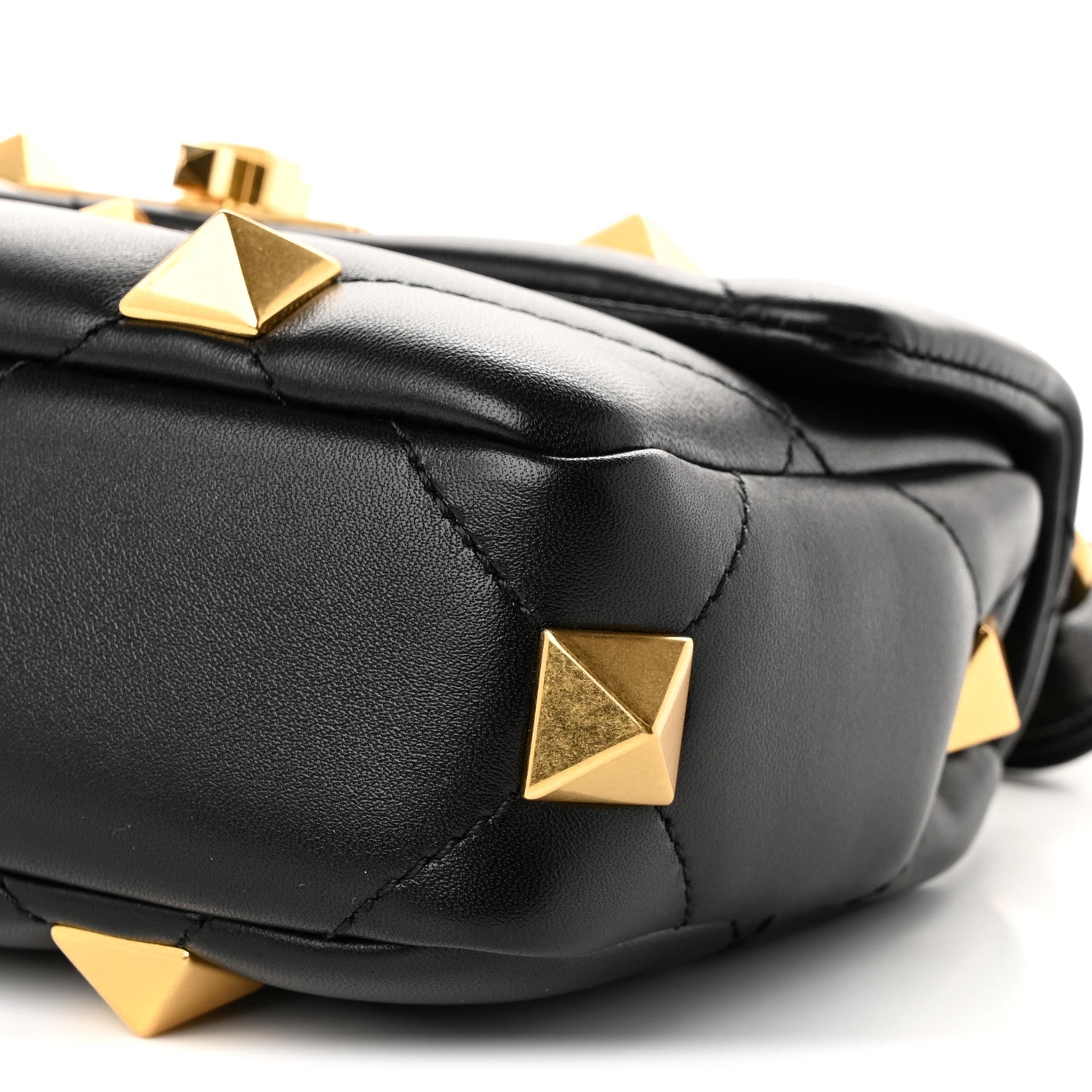 Valentino Garavani Nappa Small Roman Stud Shoulder Bag Black 9 of 9