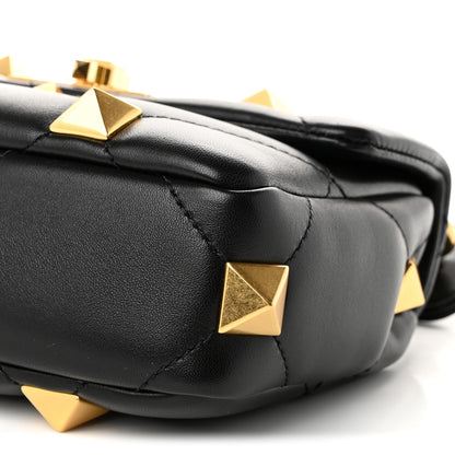 Valentino Garavani Nappa Small Roman Stud Shoulder Bag Black 9 of 9