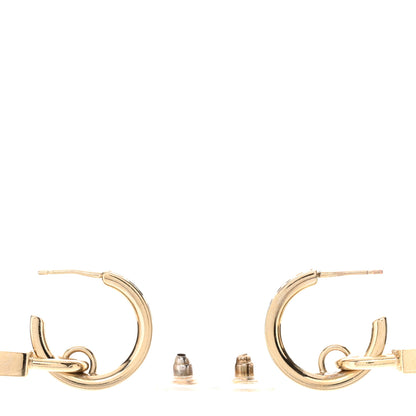Chanel Pearl Crystal Baguette No 5 Lock Drop Earrings Gold Pearly White 3 of 5