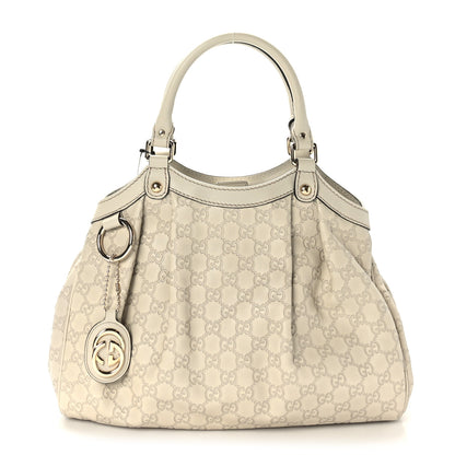 Gucci Guccissima Medium Sukey Tote Mystic White 1 of 9