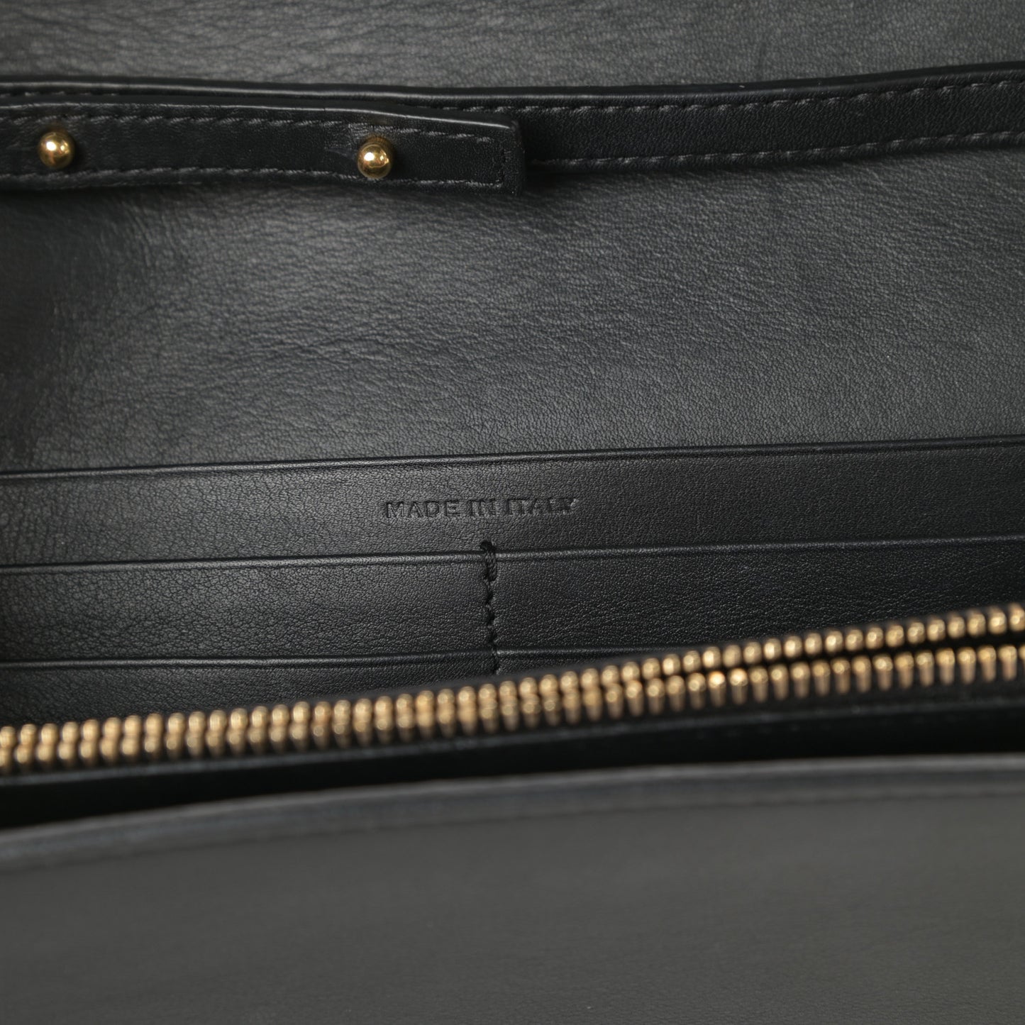 Calfskin Classic Y Ligne Chain Wallet Black
