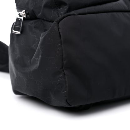 Gucci Nylon Monogram Medium Light Single Buckle Backpack Black 8 of 13