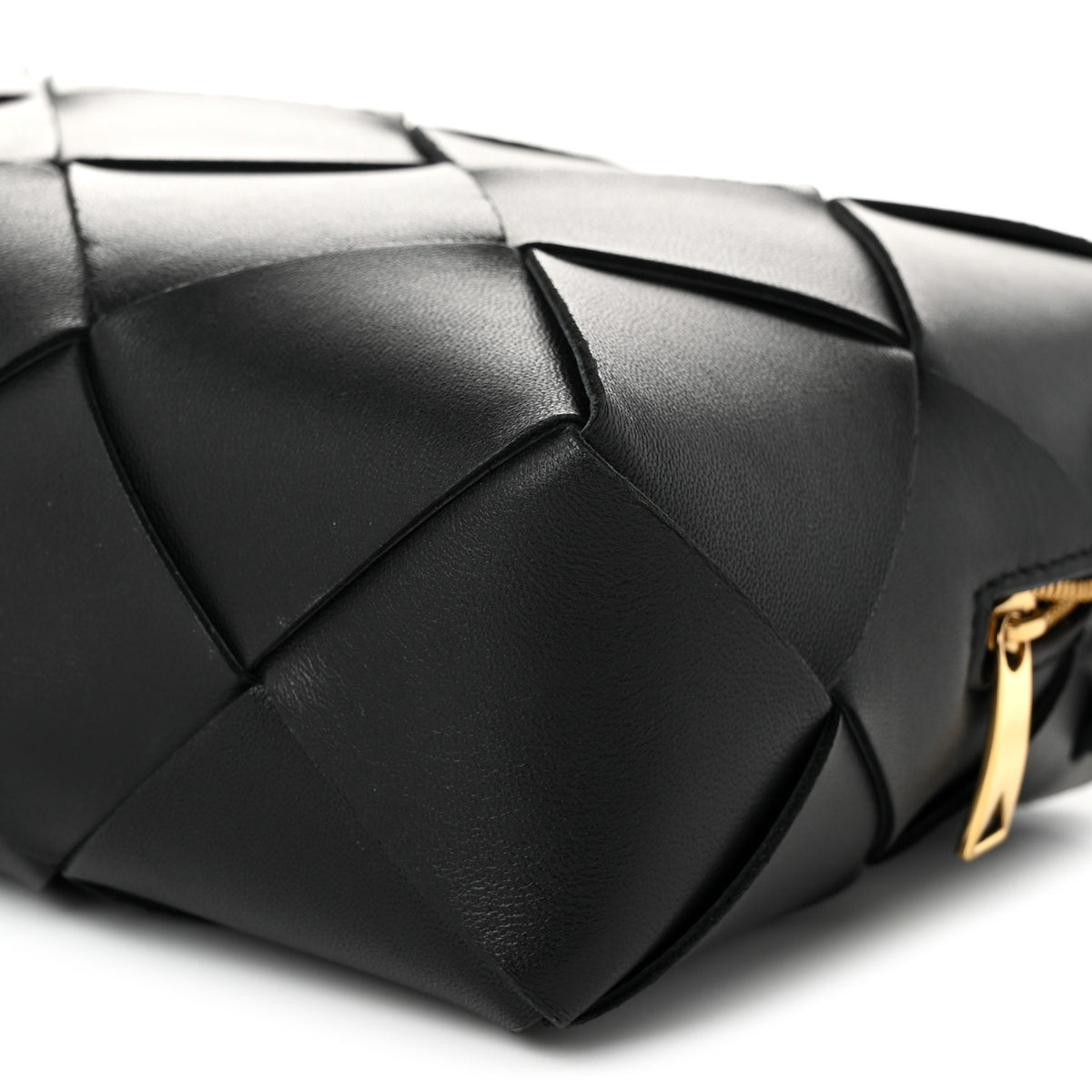 Lambskin Maxi Intrecciato Small Cassette Camera Bag Black