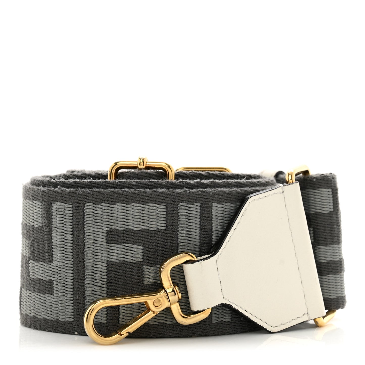 Ribbon Vitello Seta FF 1974 Adjustable Strap You Ardesia Pietra White Ice
