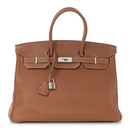 Hermes Taurillon Clemence Birkin 35 Gold 1 of 13