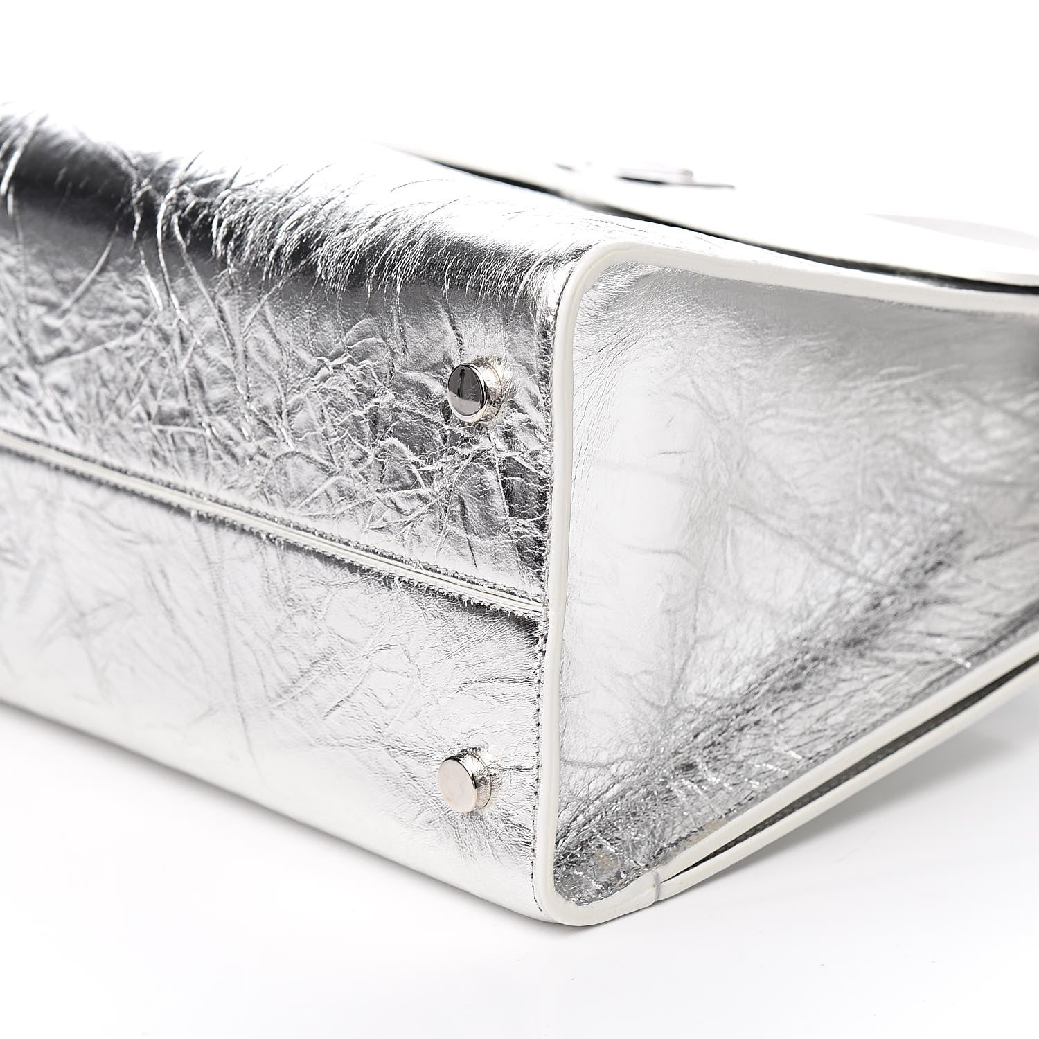 Christian Dior Metallic Calfskin Medium Diorever Flap Silver 9 of 10